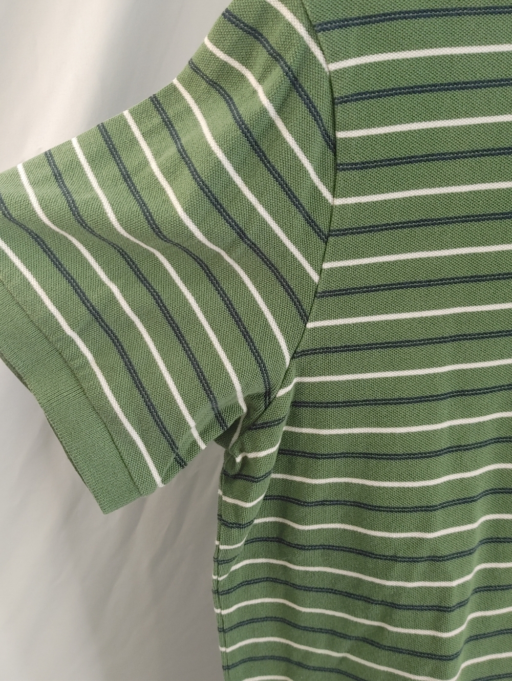 Eddie Bauer Green Striped Polo Shirt Mens XL Cotton Short Sleeve Casual - Picture 6 of 10